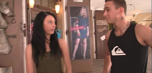  Brunette bros girlfriend spreads legs for me